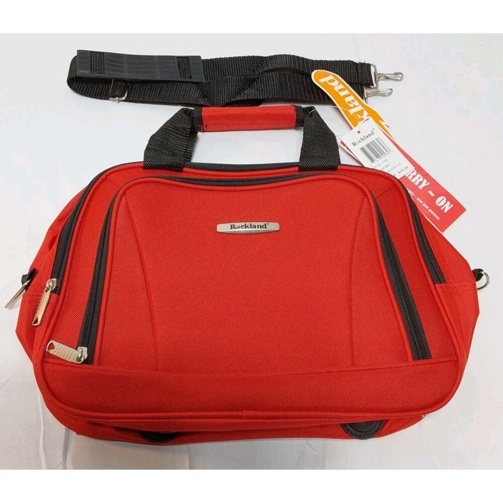 Rockland Red Carry-On 14" × 5.5" × 11.5" With Shoulder Strap